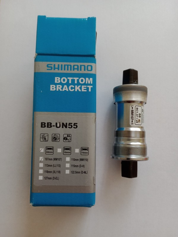 Shimano Square Taper Bottom Brackets (BB-UN55) 68 x 107mm English Thread. New,