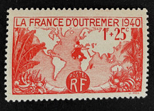 FRANCE 1940 - TIMBRE NEUF* - YT  453 - La France d'Outre Mer 1940