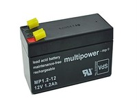 Multipower Blei Gel Akku, Akku Batterie 12V / 1,2 Ah Vds
