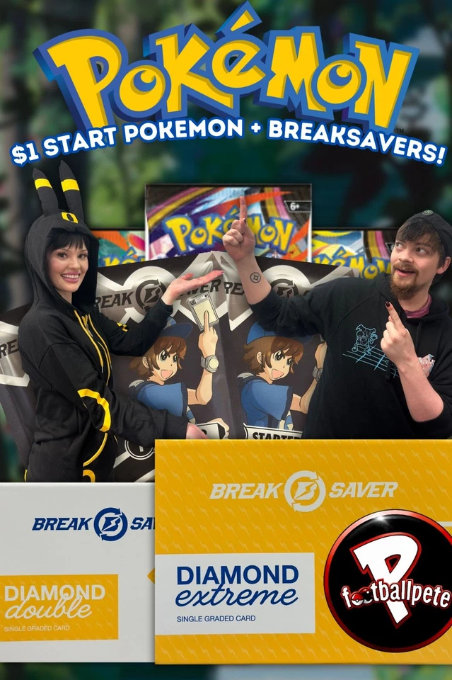 💥$1 START POKEMON + BREAKSAVERS!💥W/PFOOTBALL