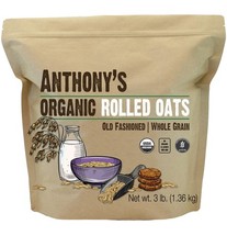 Anthony's Organic Rolled Oats, 3 lb, Gluten Free, Non 48 Ounce Pack of 1