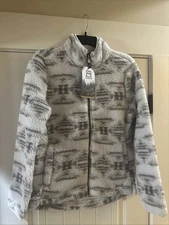 NEW $78 Avalanche Jacket Women Small Fleece Full Zip Sweater Aztec  Print