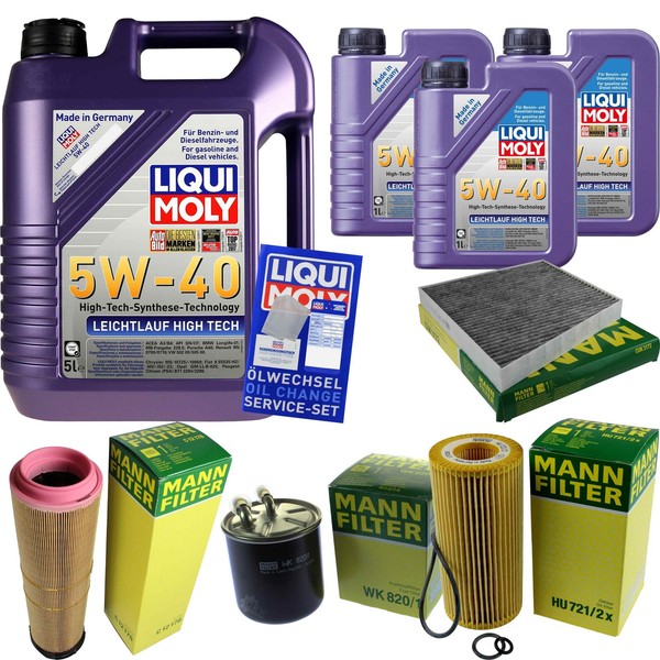 Mann Inspektionspaket 8L Liqui Moly 5W-40 FüR Mercedes E-Klasse T-Model S211-image