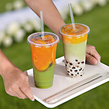  100 SETS 32 Oz Cups with Lids, Plastic Cups with Lids and Straws, Iced Coff...