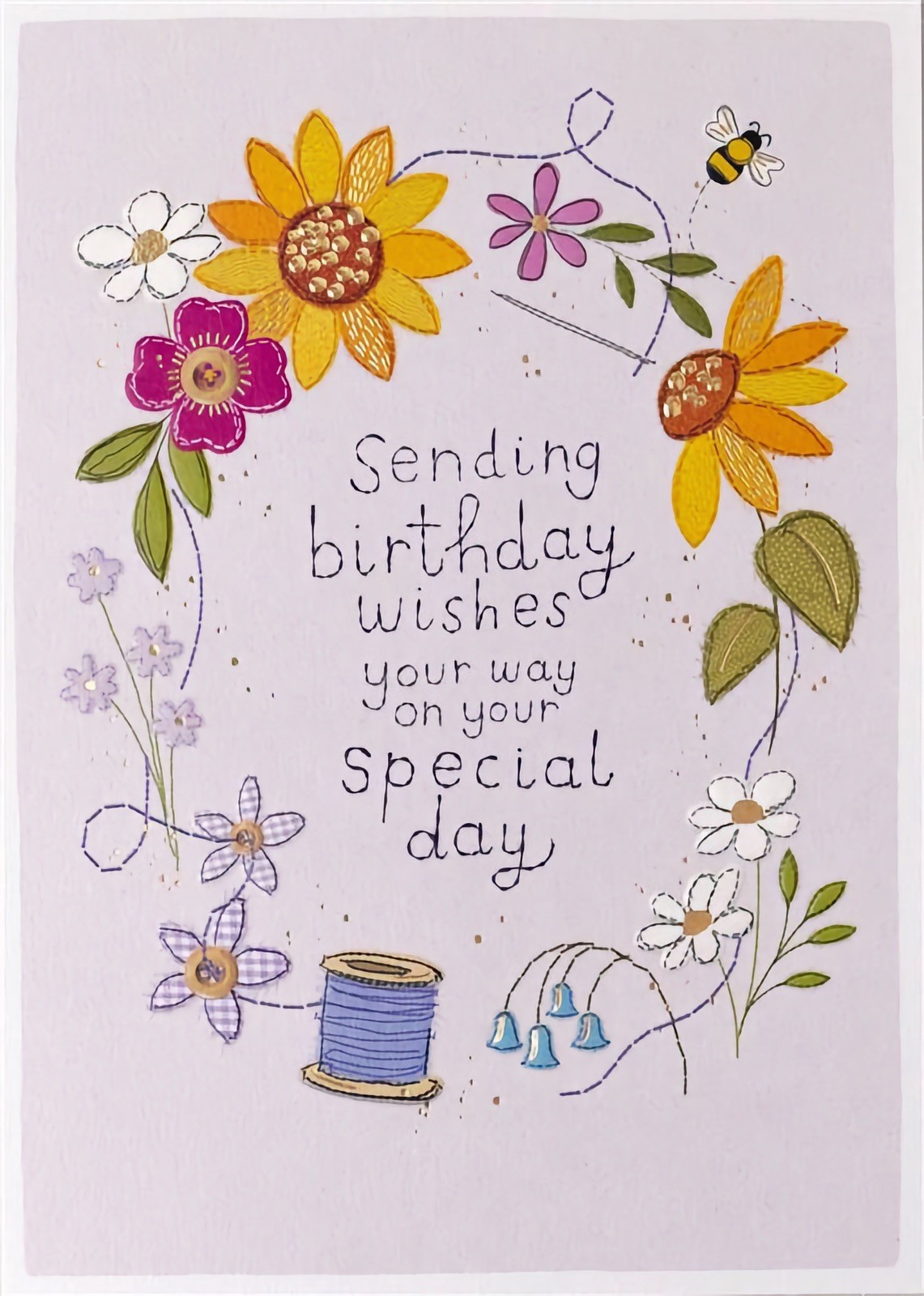 Sending Birthday Wishes Card Floral Female Mum Nan Sister Daughter Aunt Friend
