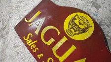 Porcelain Jaguar Enamel Sign Size 29 X 18 Inches