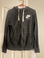 Nike Just Do It Women's Black Full Zip Hoodie Medium Long Sleeve