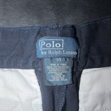 Polo Ralph Lauren Boys Blue Solid Chino Pants Size 14 Cotton Twill Golf
