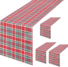 Buffalo Plaid Table Runner Red Blue Green 4 Pcs 13x108