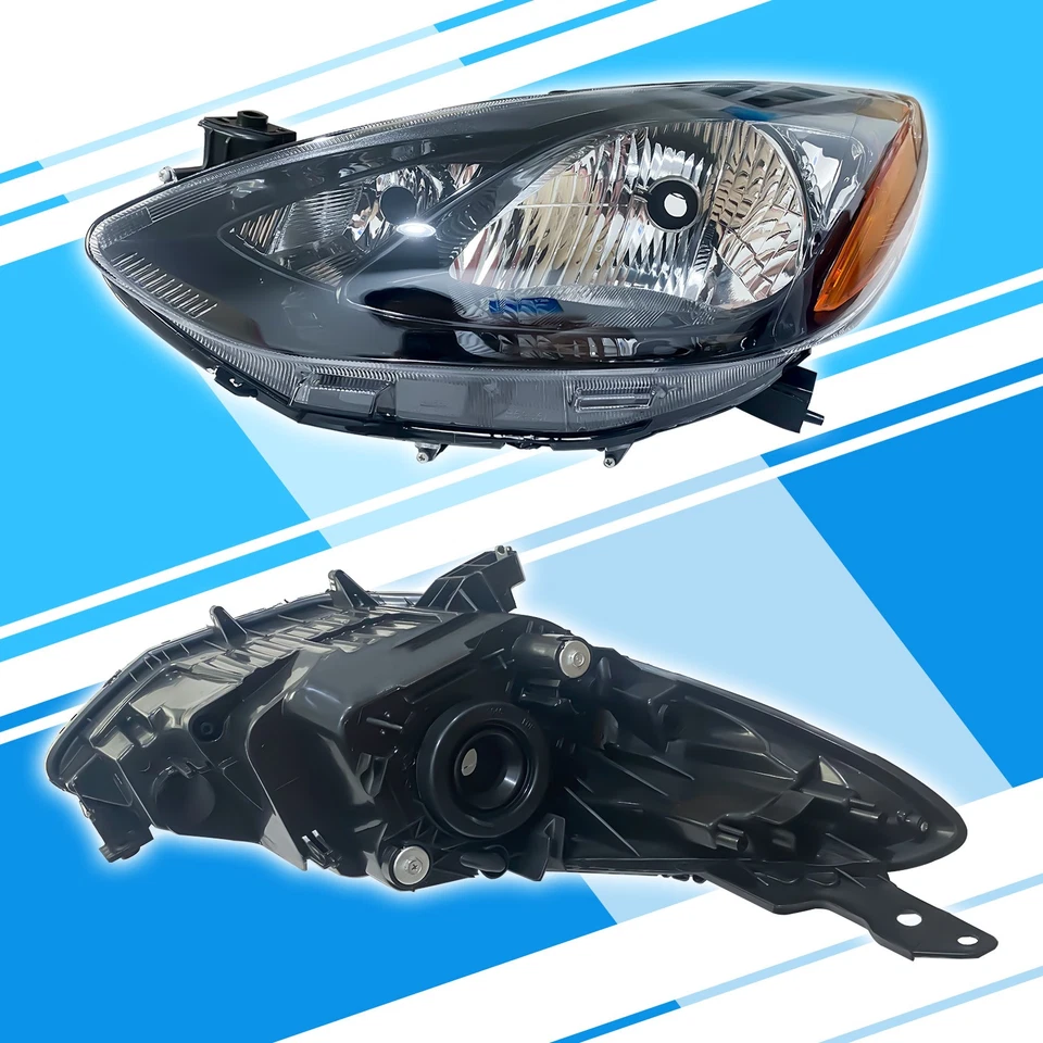 Headlamps For 2011 2012 2013 2014 Mazda 2Pair Halogen Headlights Left&Right Side - Image 3 of 4