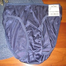 vtg ADONNA JC PENNEY FRENCH MEGA HI LEG SISSY sheer nylon DEEP BLUE panties 5/S