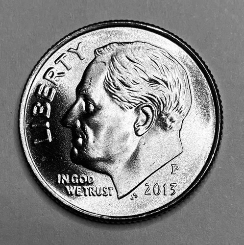 2013 P Roosevelt Dime - Brilliant Uncirculated from OBW Bank Roll