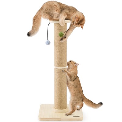 35'' Tall Cat Scratching Post, 4.7'' Large Scratch Post with Thicken Wooden B...