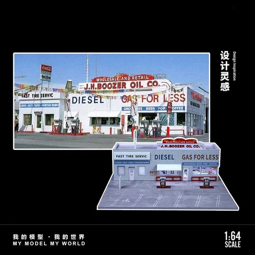 Diorama 1/64 Modellino Garage Illuminazione LED Città Strada Edifici Scena Espositore Modello - Foto 145 di 146