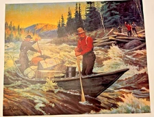 16x20 Art Painting Print Philip R Goodwin Thrilling Moments #2336 Vtg Wilderness