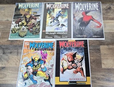 WOLVERINE 5 TPB LOT/ Rahne of Terra, Inner Fury, Jungle, Bloodlust, Evilution