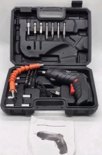 Rechargeable Electric Screwdriver Portable Set 3.6V 47pcs Black Missing Clasp