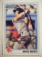 BRYCE BRENTZ RC METS 2010 Bowman Draft baseball card MURFREESBORO CROSSVILLE TN