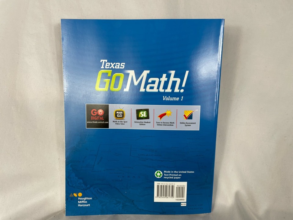 New Texas GO Math! Volume 1 Houghton Mifflin Harcourt Grade K ...