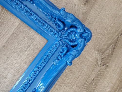 16x20 Barock verzierter blauer Bilderrahmen Fotorahmen Leinwand Kunstdruck Poster - Bild 3 von 7