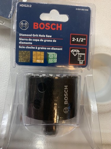 2 Bosch Diamond Grit Hole Saw HDG212- & HDG214, 2-1/2" and 2-1/4” NOS - Picture 2 of 5