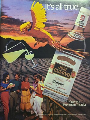 Vintage Print Ad 1983 Jose Cuervo Tequila Gold Parrot Friends Party **See Descr*