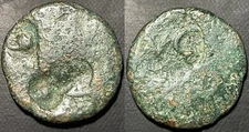 Countermarks on Provincial AE20 Ancient Roman Coin Lyre AVG