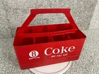 Vintage 8 Bottles One Pint Coke Coca Cola Classic Plastic Case Carrier Red