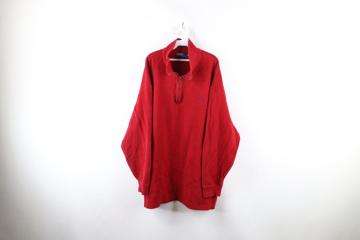 Vtg 90s Ralph Lauren Mens 2XB Faded Cotton Ribbed Knit Half Vtg 90s Ralph Lauren Mens 2XB Faded Cotton Ribbed Knit Half