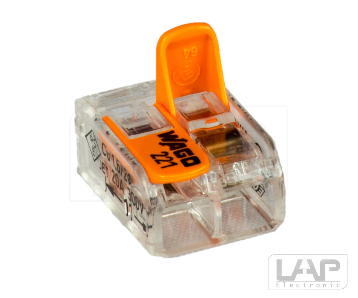 221-412 Wago Wago 221 Series Terminal Block, 2-Way, 32A, 24, 54% OFF