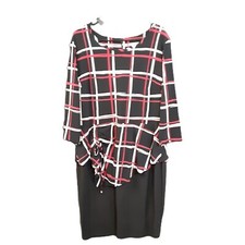 Cato Womans Knee Length Dress Size XL, Zip, 3/4 Sleeve, Scoop Neck, Business