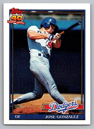 1991 Topps - Jose Gonzalez #279 [ERR Photo Billy Bean Batting Left Handed]