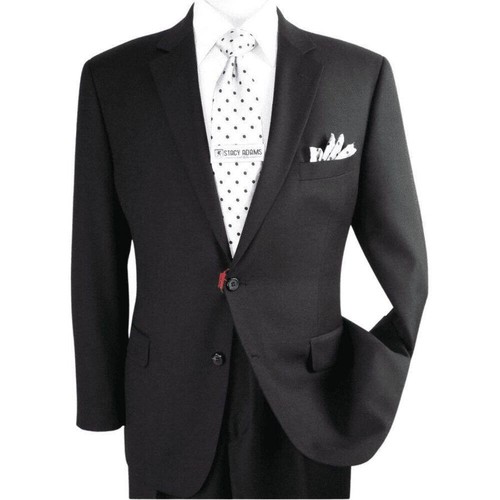 Traje de hombre Renoir separado Super 140s lana suave dos botones ajuste clásico 508-1 negro - Imagen 7 de 21