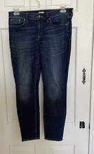 J Crew Women Jeans Denim Stretch Cotton Blend Dark Wash Blue 30/28