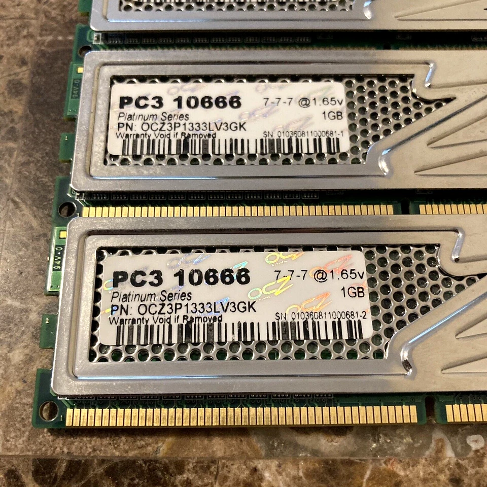 OCZ PC3 10666 Platinum 3GB 3x1GB DDR3 1333MHz Desktop Memory RAM OCZ3P1333LV3GK - Image 4 of 4