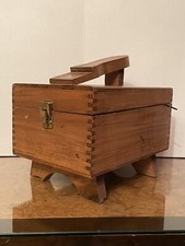 Vintage Esquire Style Genuine Oak Shoe Shine Care Chest  Accesories