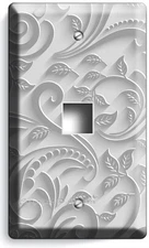 VICTORIAN FLORAL STYLE WHITE SHADOW WORK LIGHT SWITCH OUTLET WALL PLATE HD DECOR