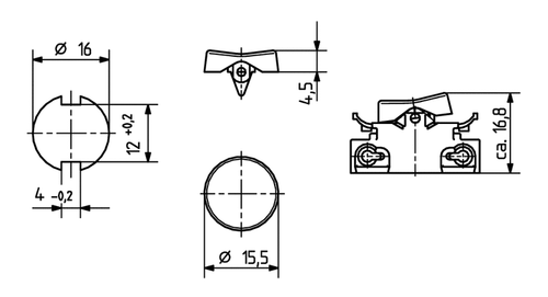Wippschalter BJB Original 43.409 Wippe rund Weiß Schalter Einbau Steckbefestigun - Bild 7 von 10