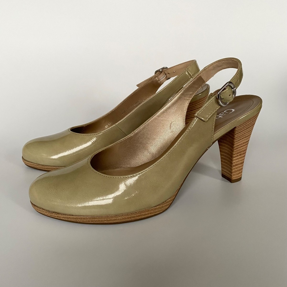 Gabor Patent Slingback Shoes Heels Size New UK