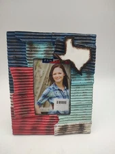 Lone Stars Picture Frame 4x6 Texas Rustic Country Smart Art America Red Blue