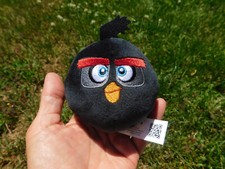 2021 Burger King Angry Birds Plush Black Bird Bomb Embroidered Face Ball Round