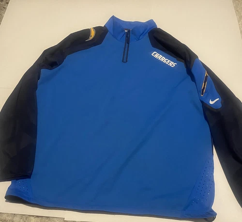 Nike Men's Chargers  NFL On Field Apparel 1/4 Zip Pullover Size XXl Blue
