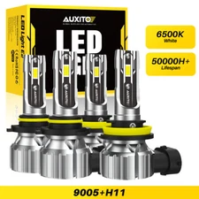 9005 H11 LED Headlight Super Bright Bulbs Kit 6500K White 72000LM High/Low Beam