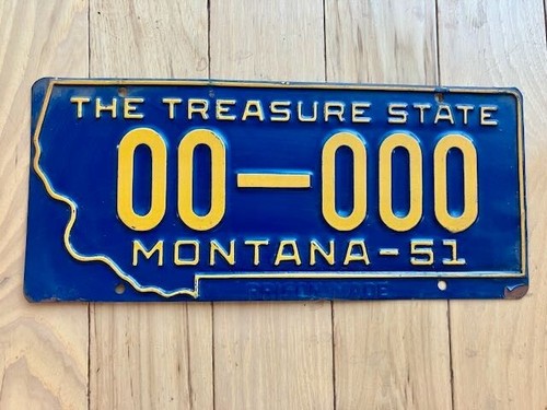 1951 Montana Prison Made Muster Nummernschild
