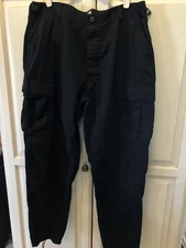 Men’s Propper Tactical Cargo Pants Size Large Black Pocket Button fly Drawstring