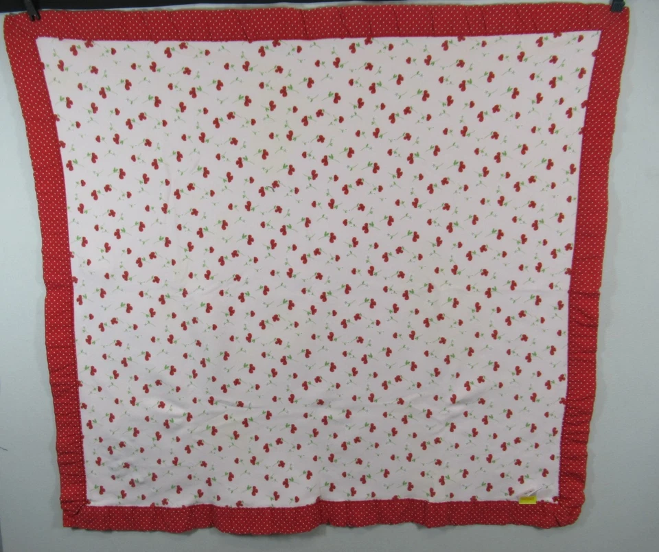 Manta bebé niña vintage Gymboree bonita amapola flores rojas a lunares 2004 Foto 2 de 4