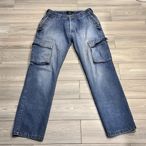 Vintage Sean John Jeans Cargo Loose Mens 34x32 Blue Faded Y2K Skater Rap Hip Hop - Bild 3 von 14