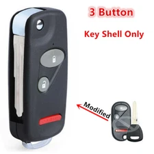 3 Button Modified Flip Remote Key Shell Case Fob for Honda Accord CRV Civic Pilo
