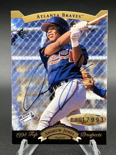 1995 Upper Deck SP Autographed Andruw Jones Die Cut  Top Prospects  UD COA. HOF?