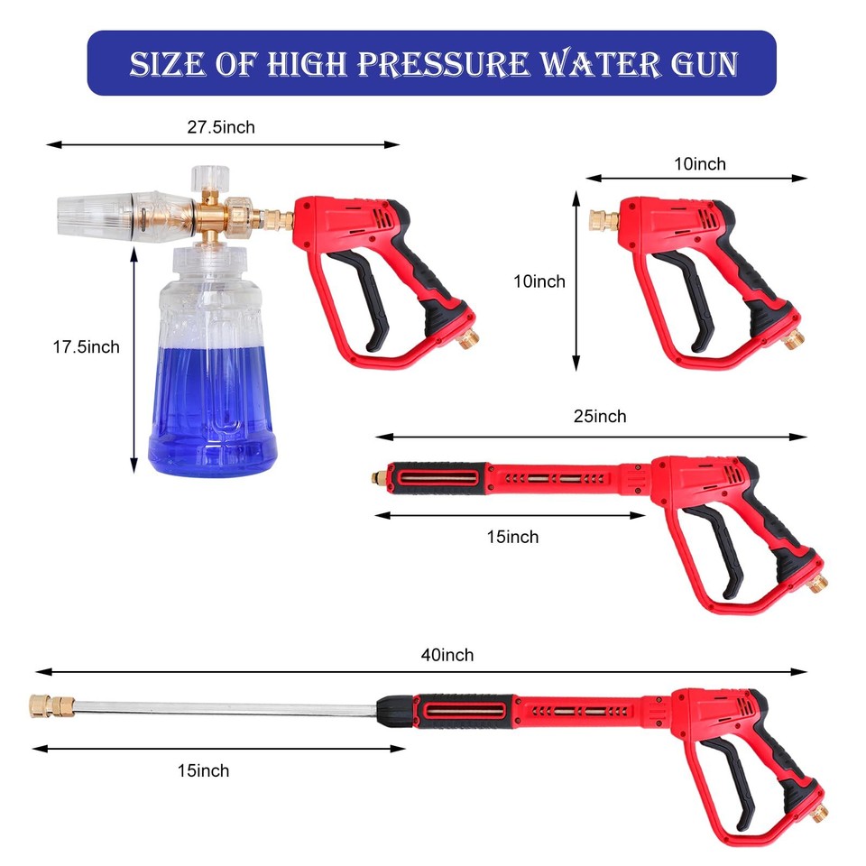 Balabulala Pressure Washer Gun with Foam Cannon and Extension Wand,Car